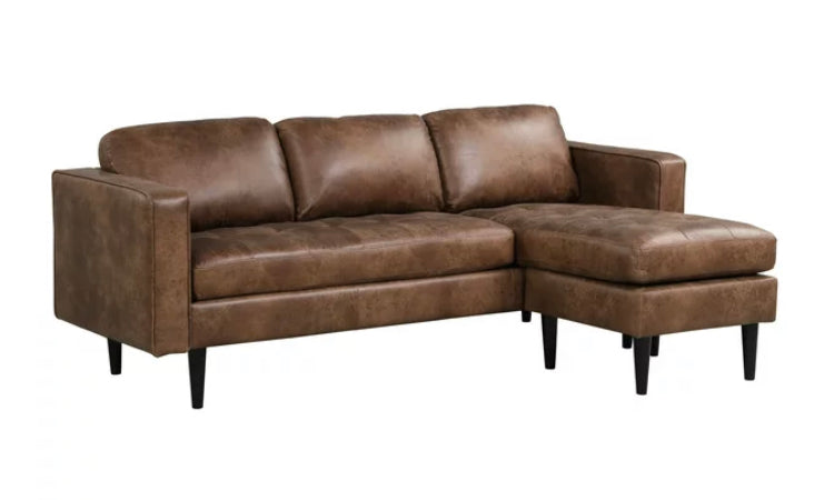 Sofá chaise longue, piel sintética