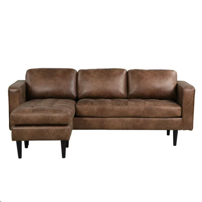 Sofá chaise longue, piel sintética