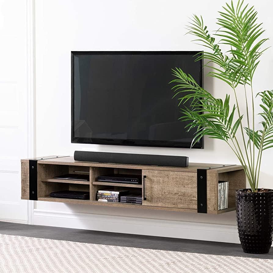 South Shore Munich - Consola multimedia montada en la pared de 68 pulgadas,