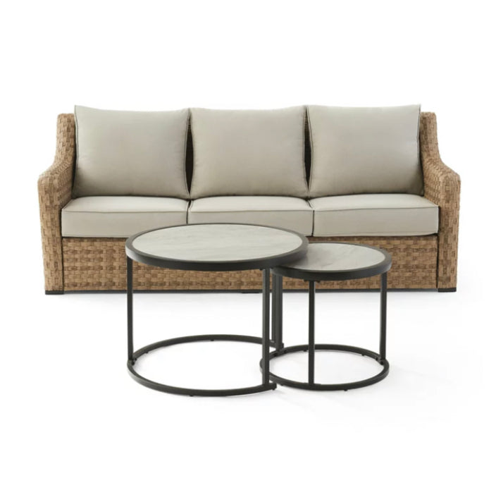 River Oaks 3 piezas Sofa & Nesting Table Set with Patio Cover