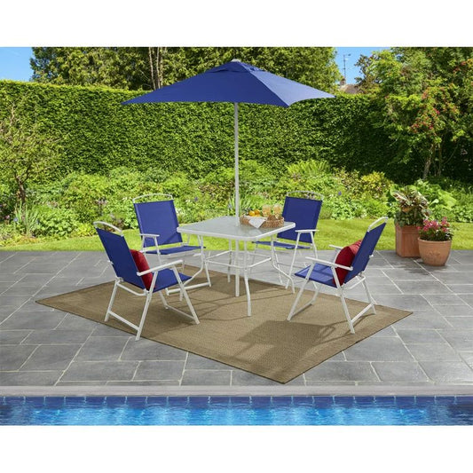 Albany Lane 6 Piece Outdoor Patio Dining Set, Blue