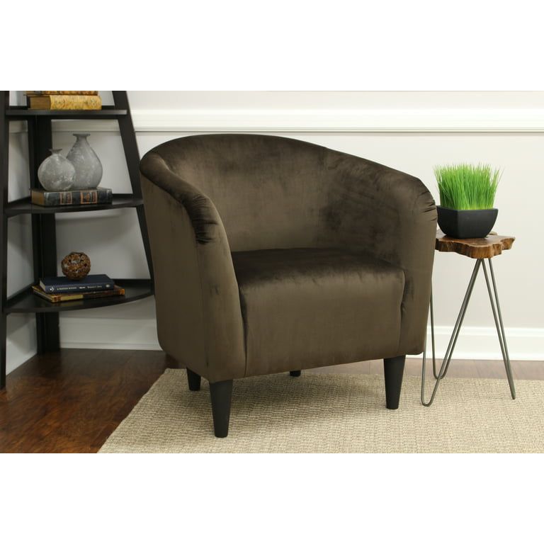 Butaca  Microfiber Tub Accent Chair, Chocolate Brown